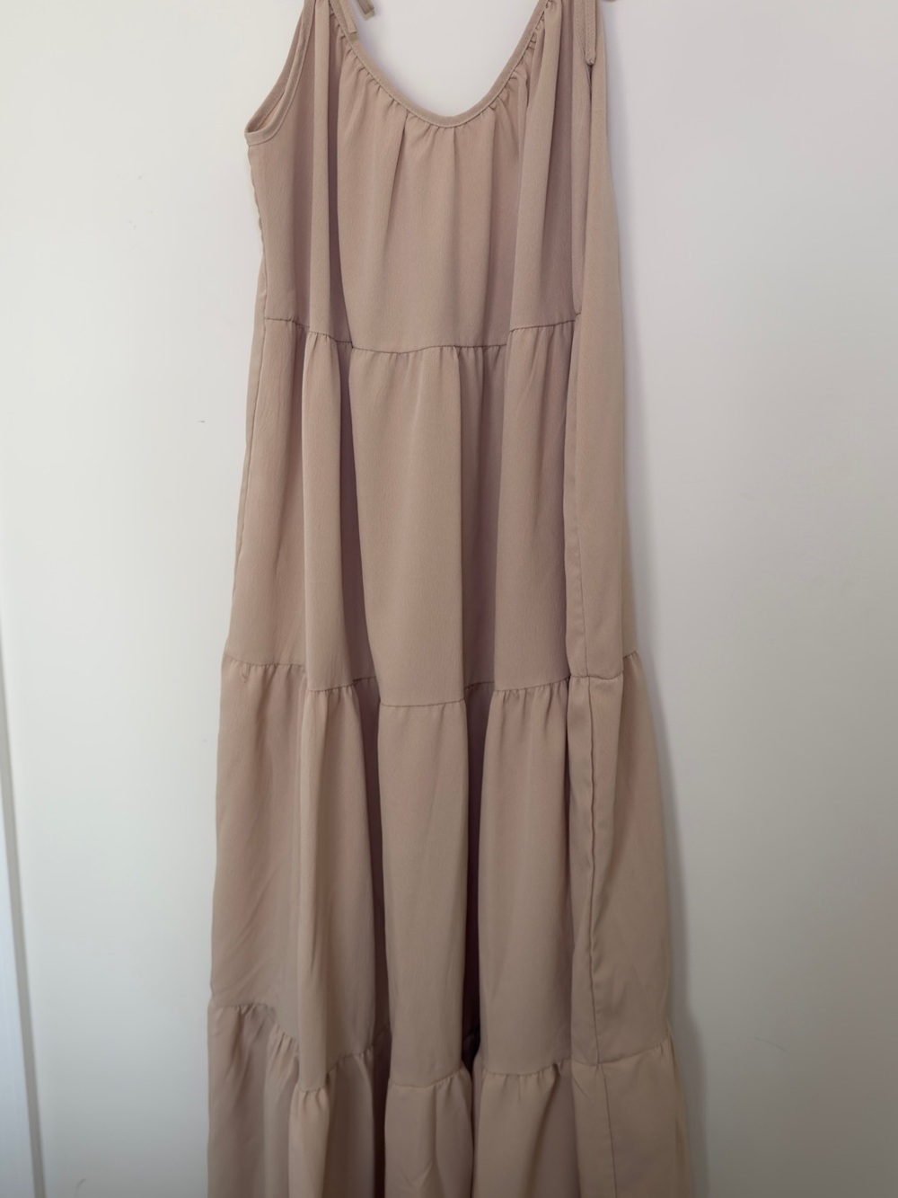 Tiered Maxi Skirt in Light Taupe